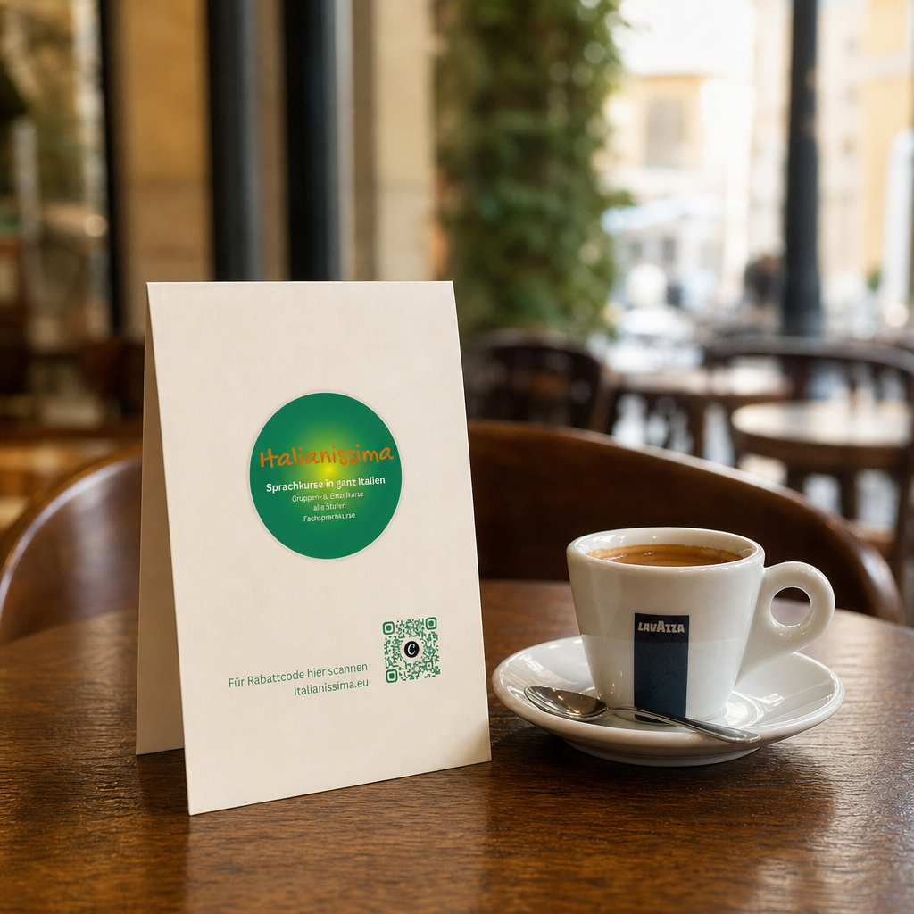 Italianissima-Flyer neben einer Espressotasse